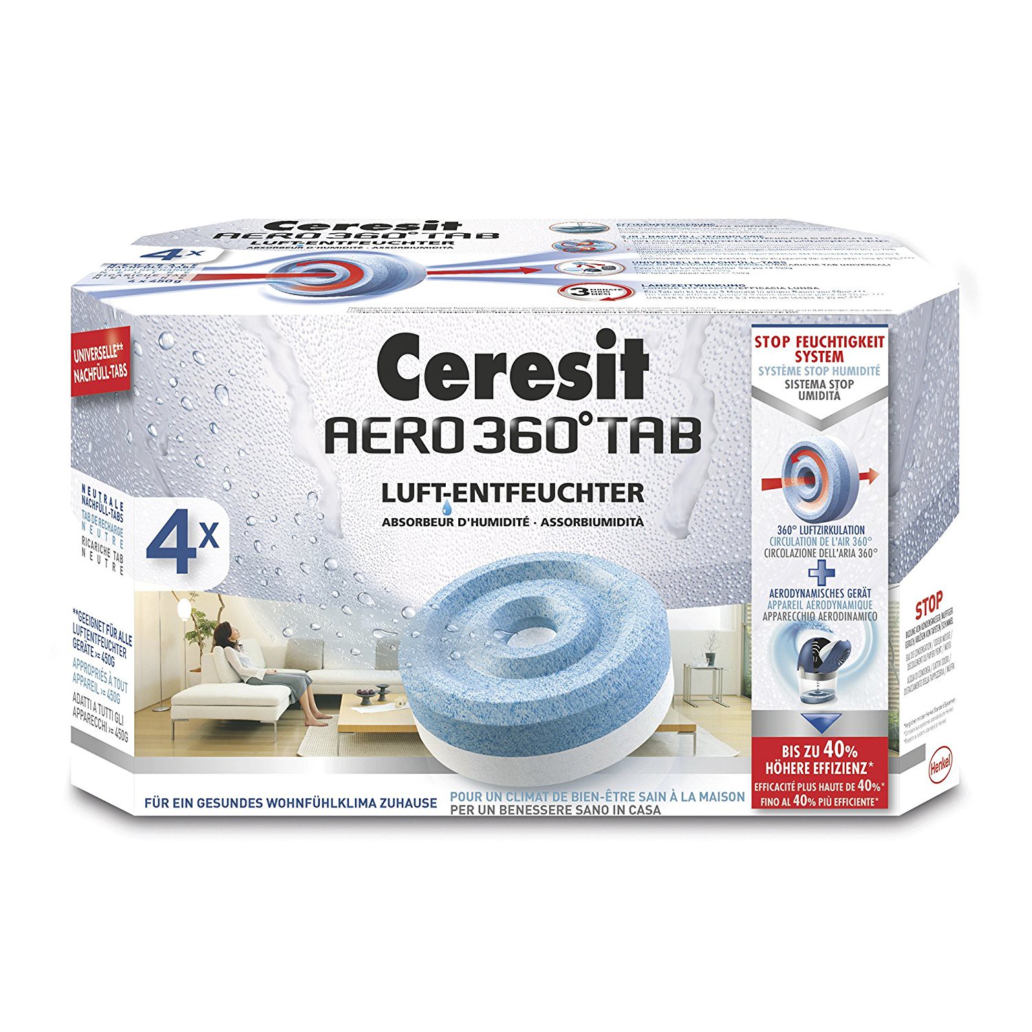 Ceresit AERO 360 PowerTABs 2in1 4er Tabs