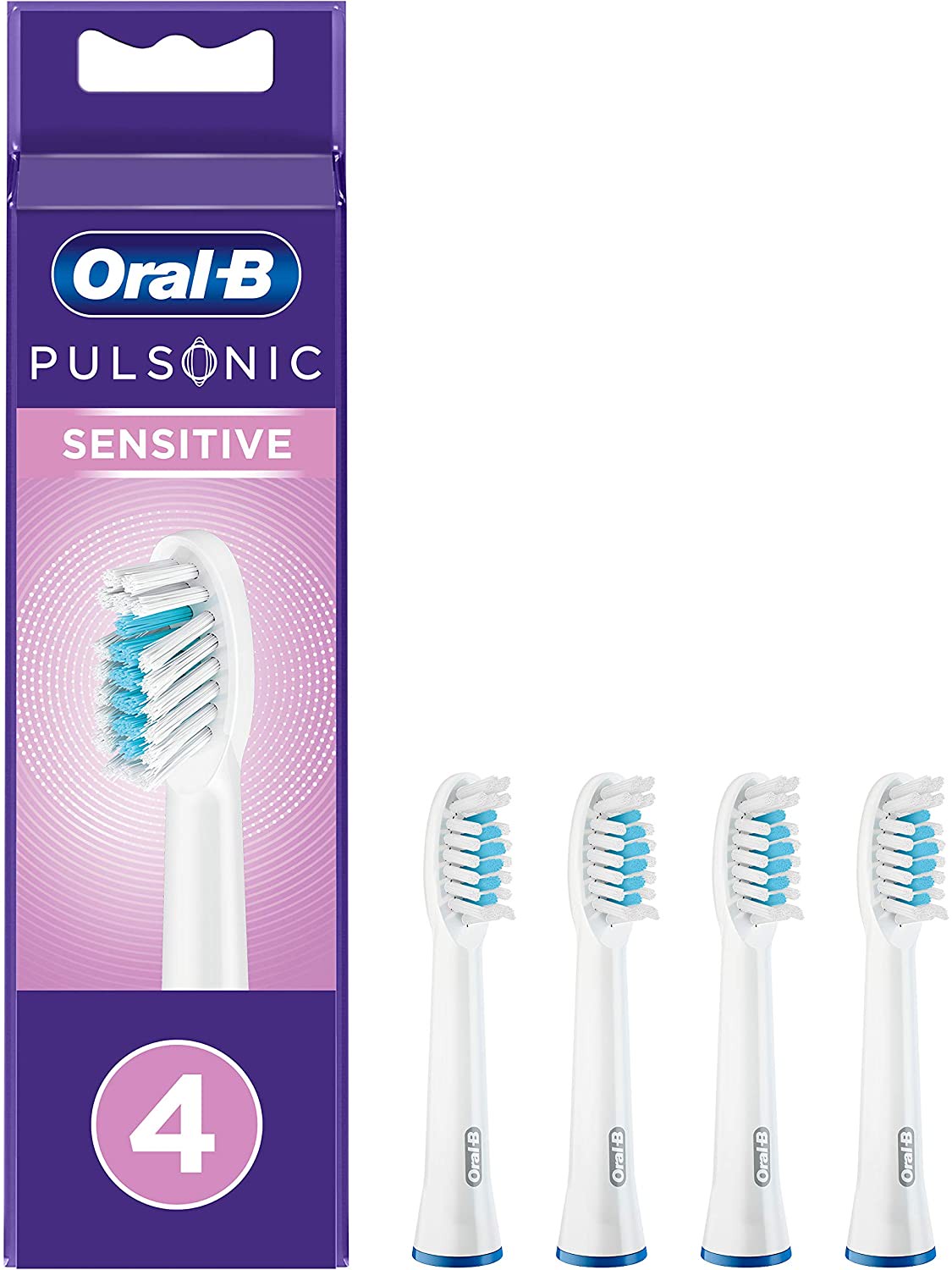 Oral-B Pulsonic Sensitive Aufsteckbürsten für Schallzahnbürsten, 4 Stück