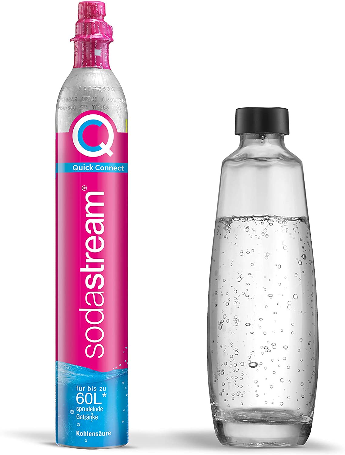SodaStream QC Reservezylinder 60 l + 1 Glaskaraffe
