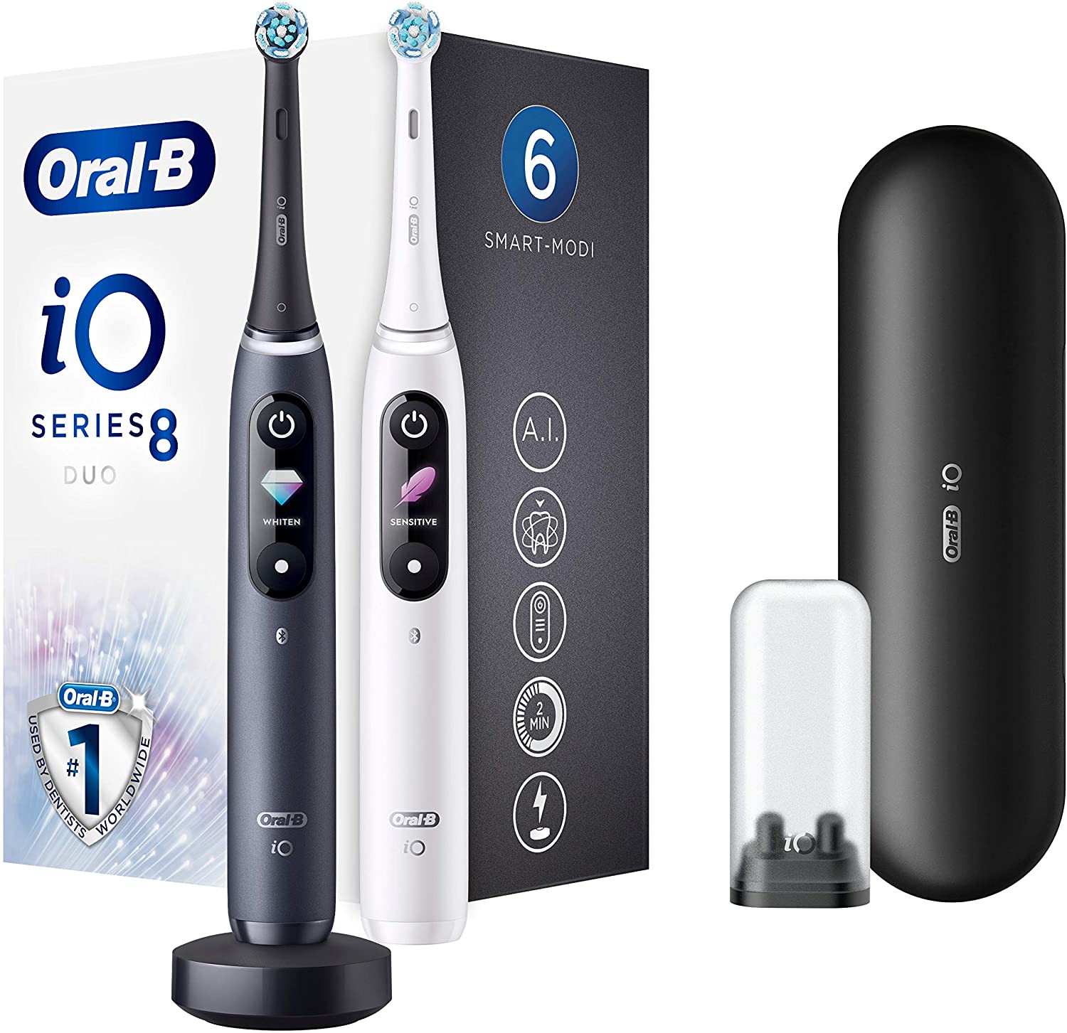 Oral-B iO Series 8 Duo Black Onyx/White Alabaster elektrische Zahnbürste