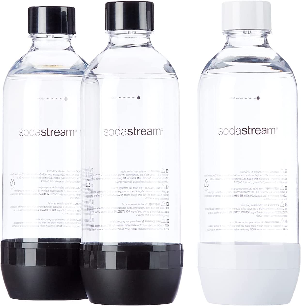 SodaStream PET Flaschen SET Standard 3x 1L weiss/schwarz