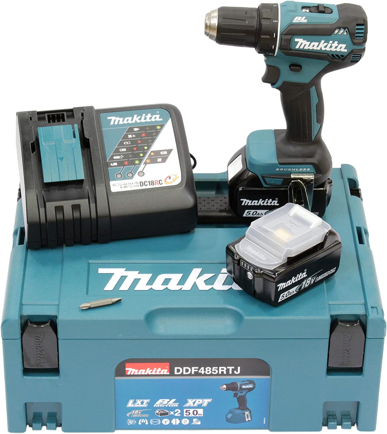 Makita DDF482RTJ Akku-Bohrschrauber inkl. 2 Akkus, 1 Ladegerät, 1 Koffer