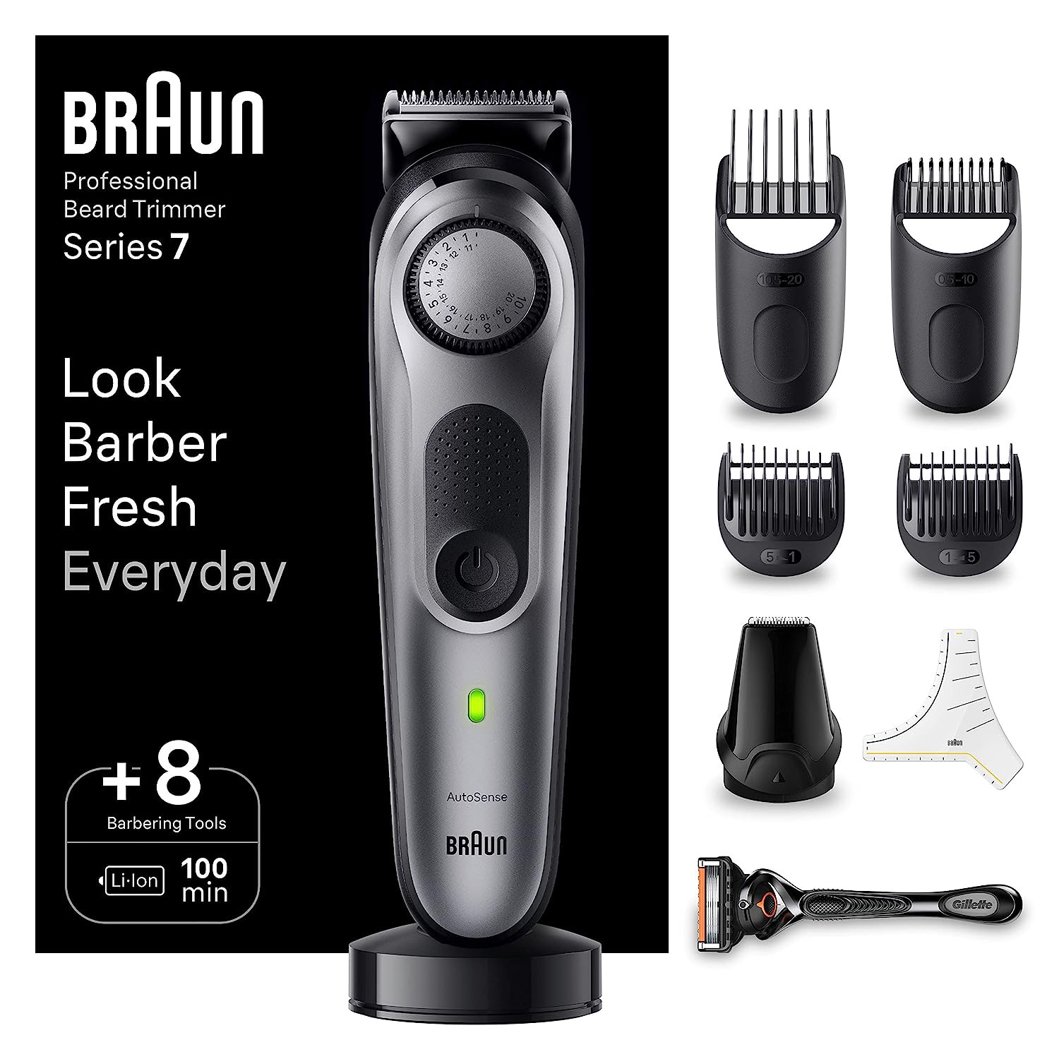 Braun Barttrimmer BT7420, Trimmer mit Barber Tools