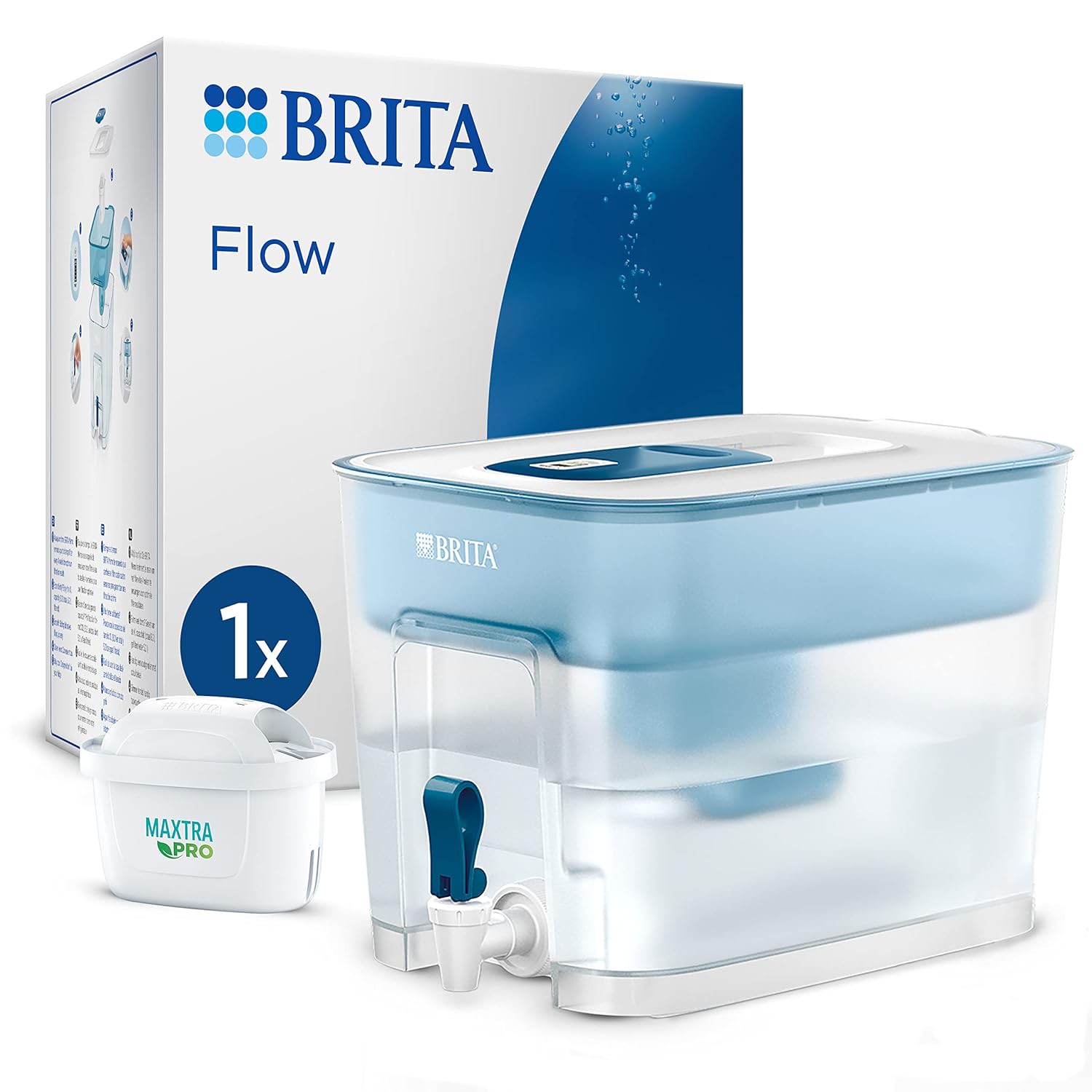 BRITA Flow Wasserfilter XXL mit Zapfhahn (8,2l) inkl. 1x MAXTRA PRO All-in-1 Kartusche