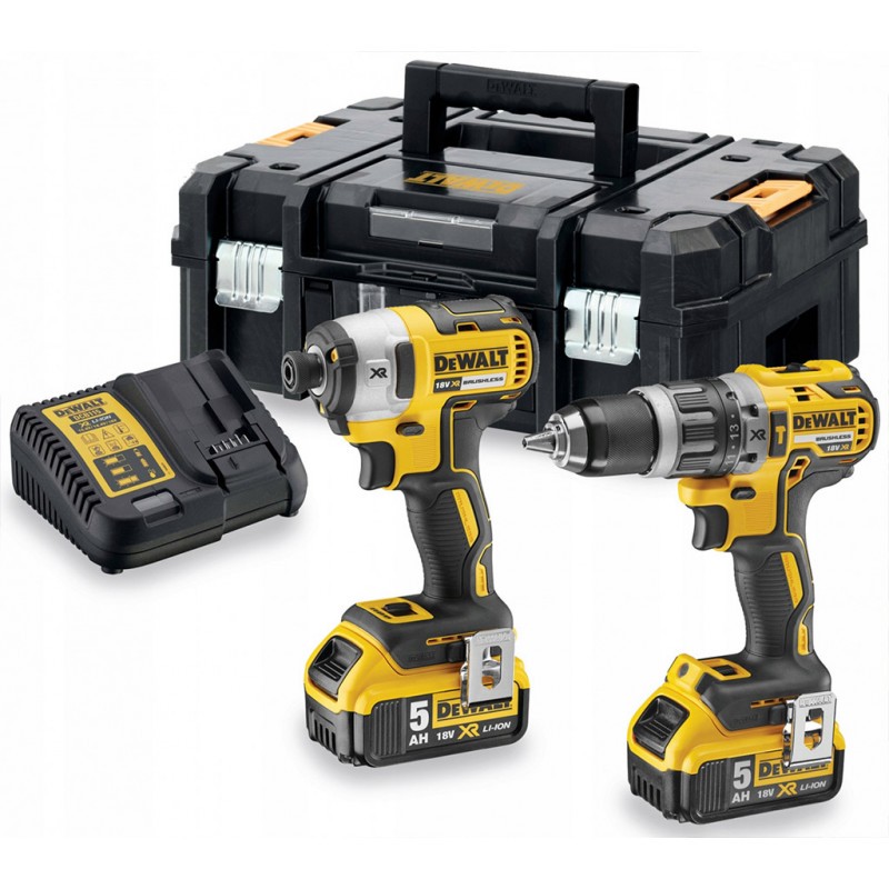 DeWalt DCK266P2T, DCD796 Bohrhammer, DCF887 Schlagschrauber Pack 2 x 5Ah Batterien