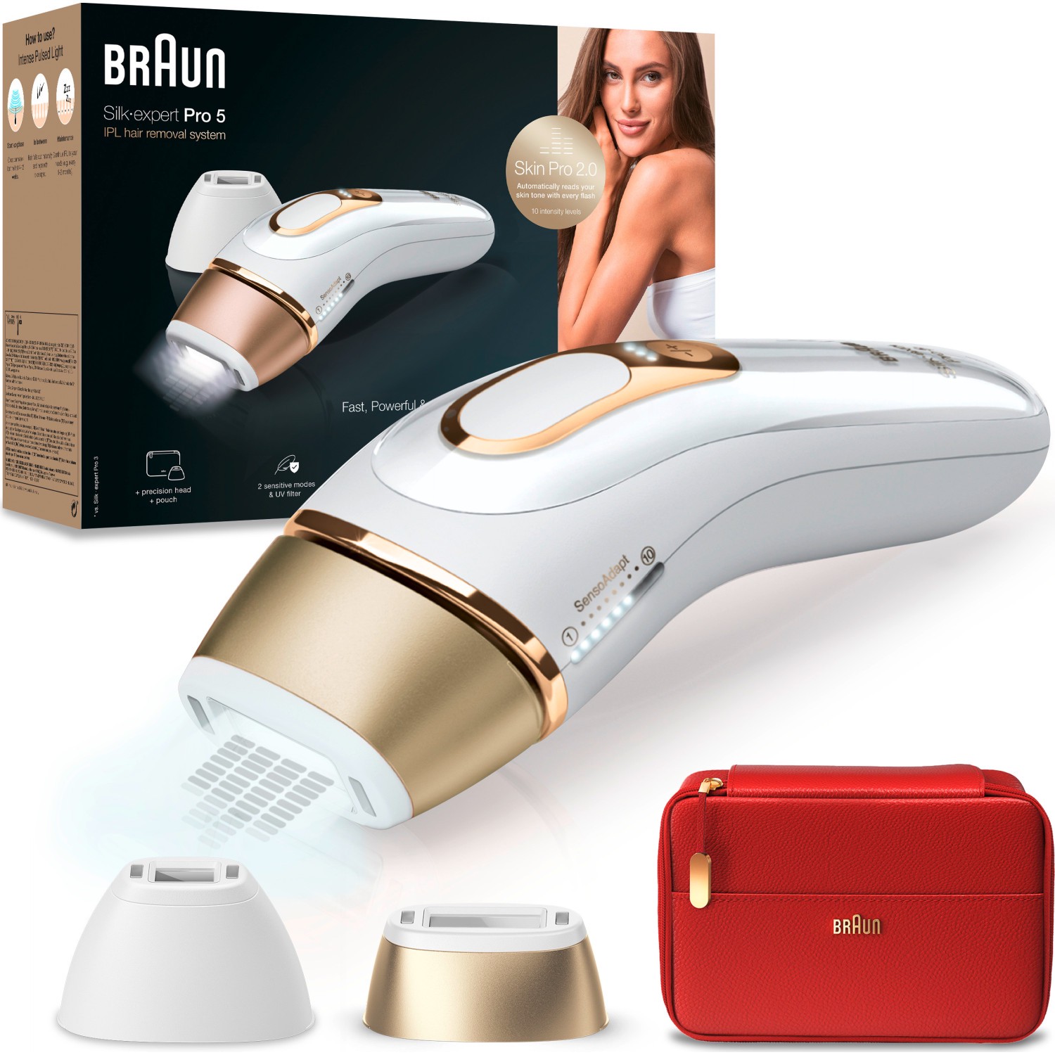 Braun IPL Silk-expert Pro 5, PL5160, dauerhaft sichtbare Haarentfernung weiß/gold