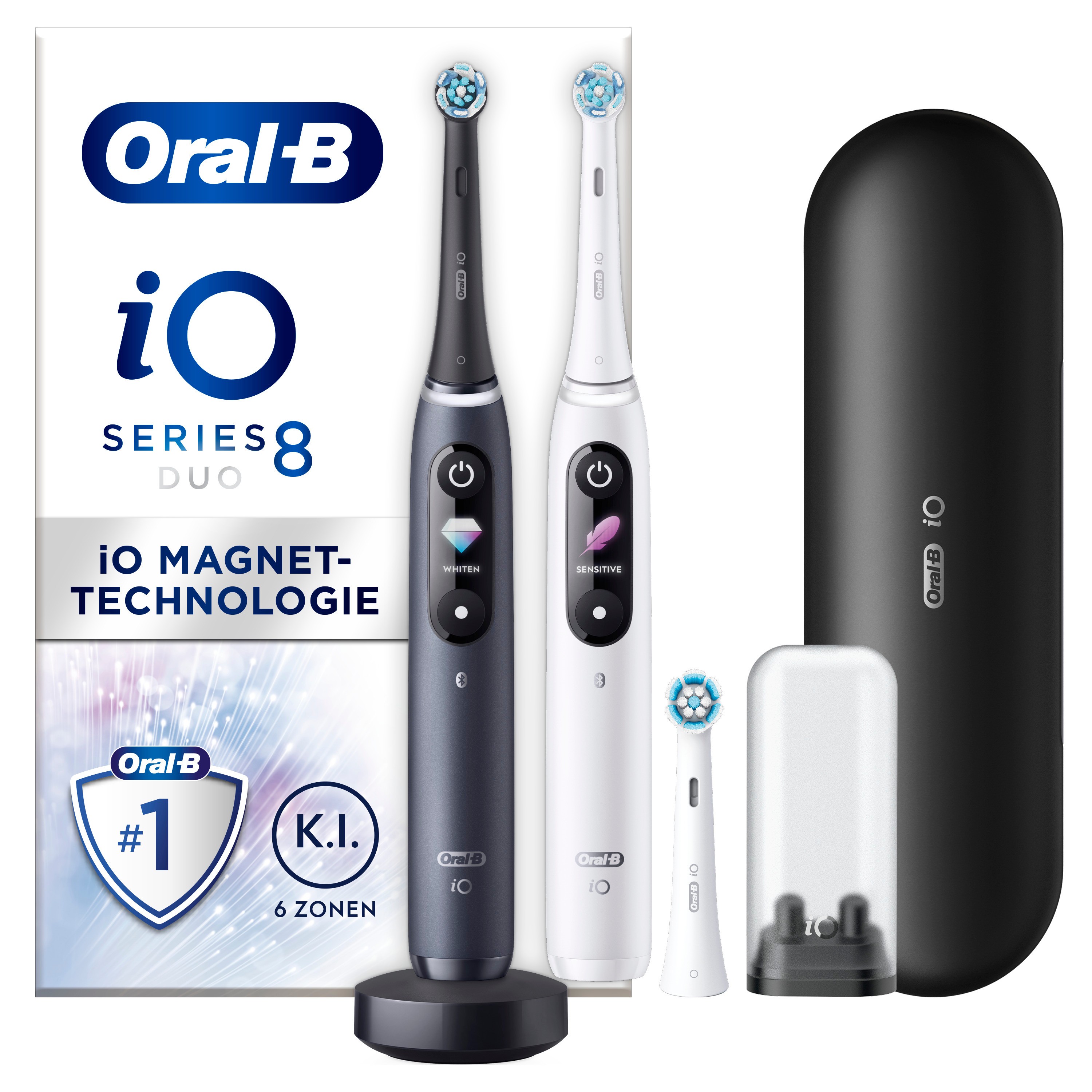 Oral-B iO Series 8 Duo White Alabaster/Black Onyx elektrische Zahnbürste