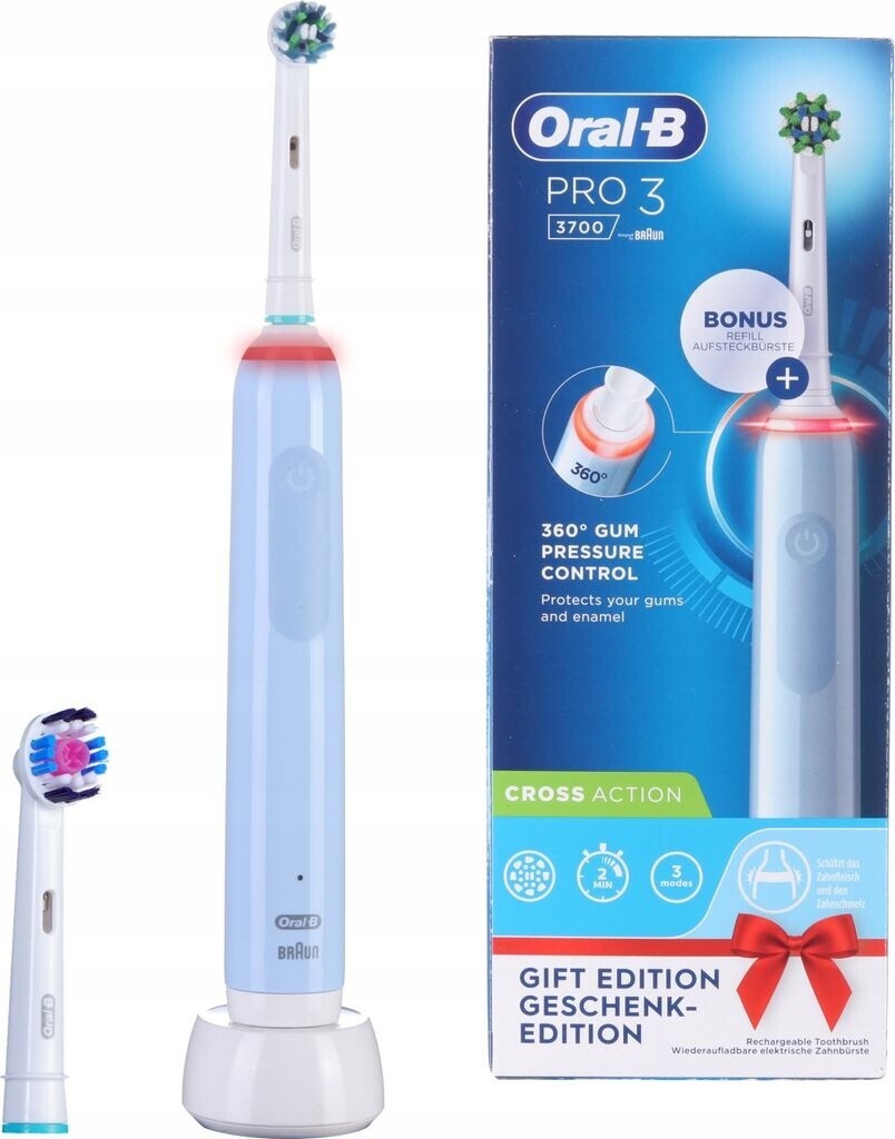 Oral-b Pro 3 3700 Cross Action blue + 2 Refill