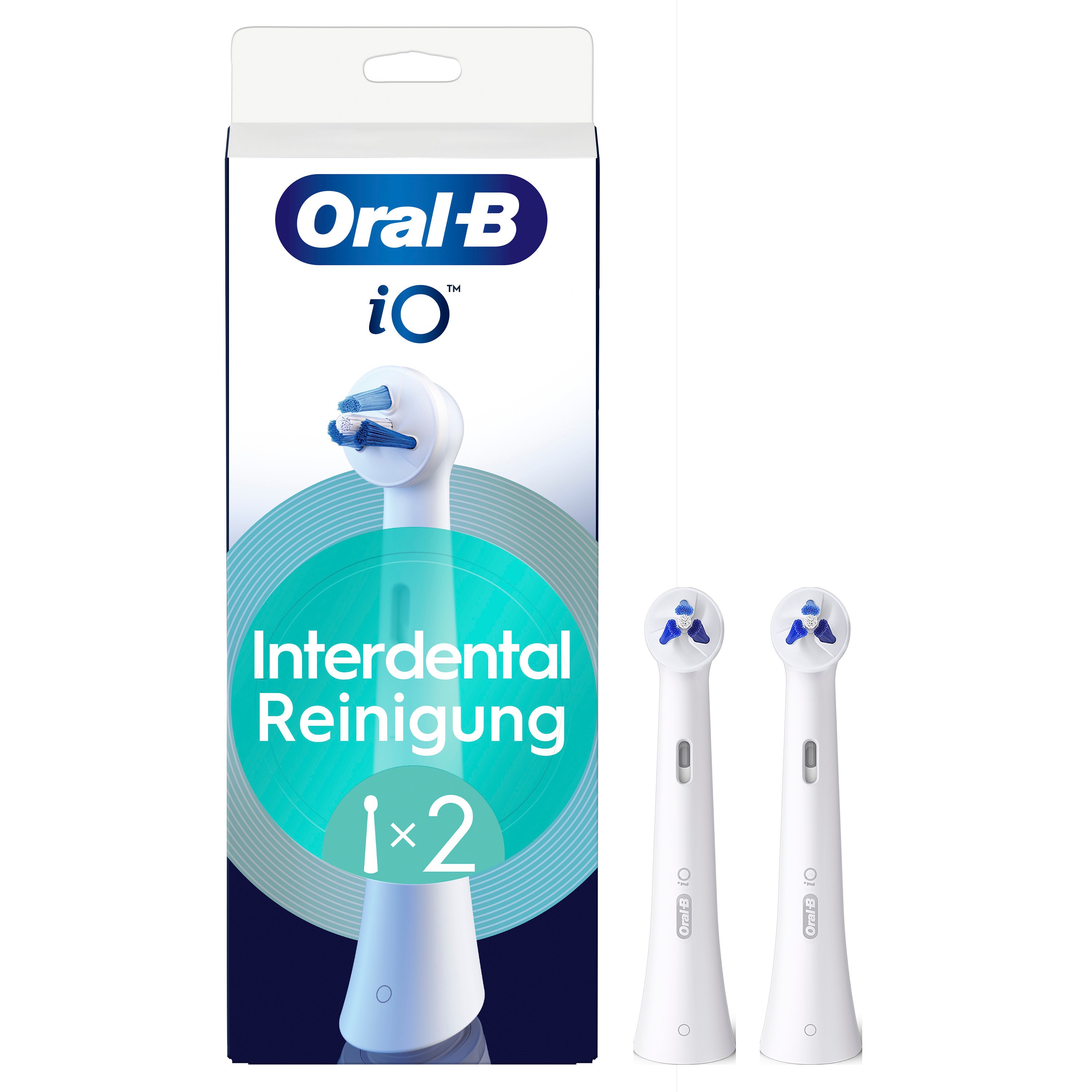 Oral-B iO Interdental Reinigung, Original Aufsteckbürsten, für Zahnspangen, Implantate und Zahnfehlstellungen, 2 Stück