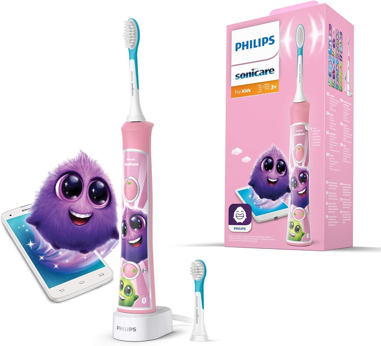 Philips Sonicare for Kids elektrische Zahnbürste - Schallzahnbürste mit Timer, App-Unterstüzung und Bluetooth