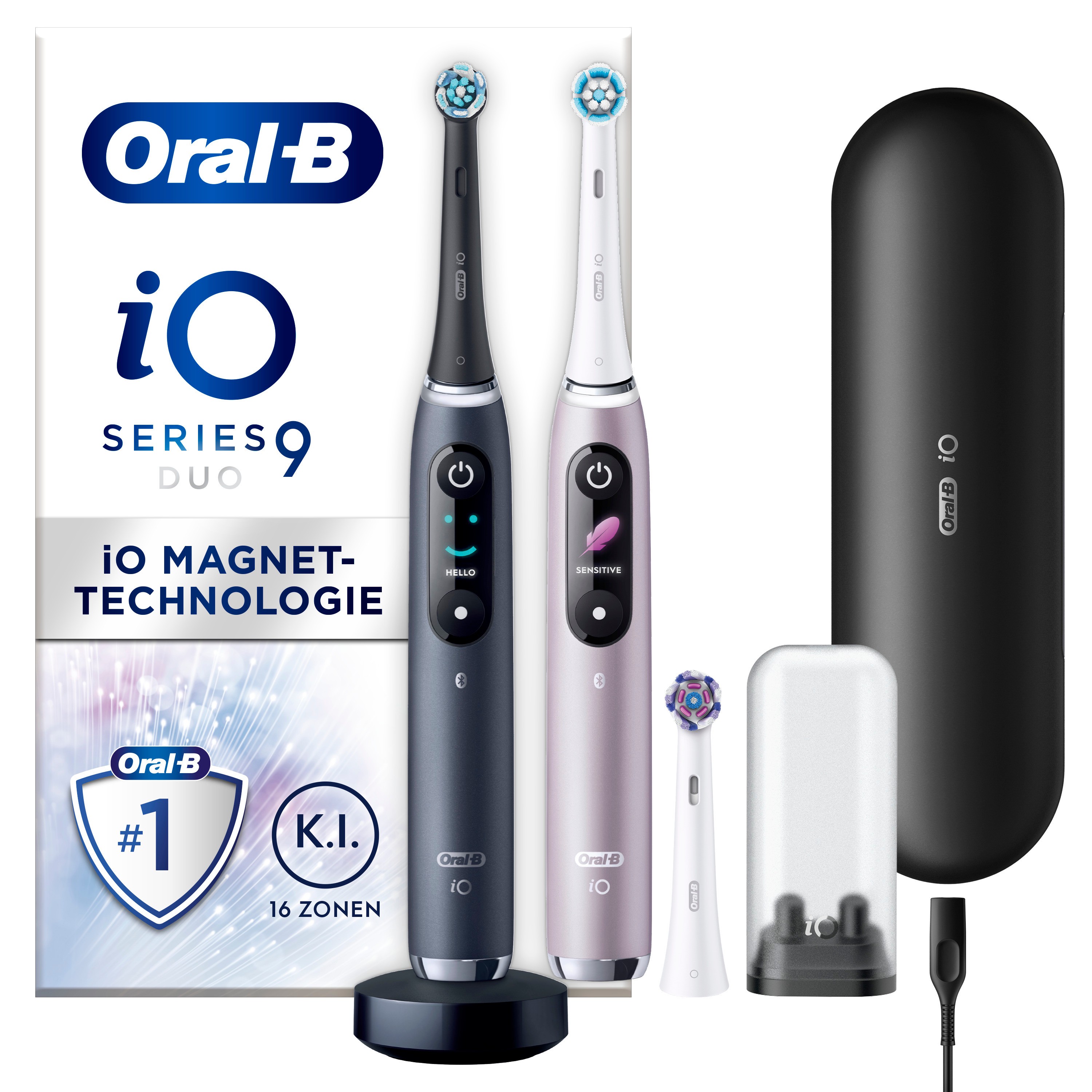 Oral-B iO Series 9 Duo Black Onyx/Rose Quartz Elektrische Zahnbürste