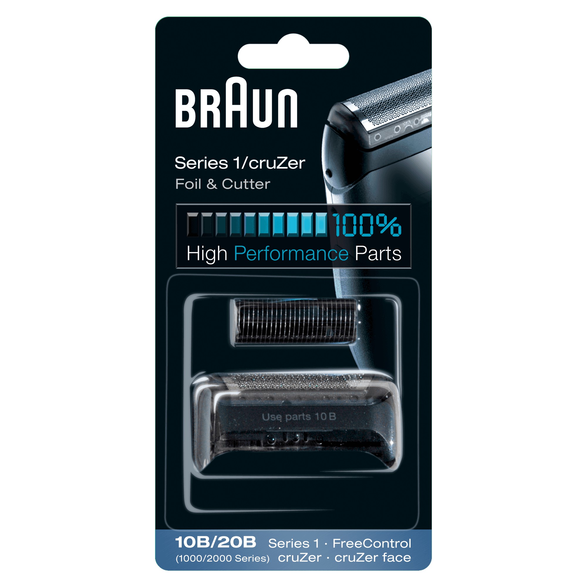 Braun Scherfolie + Schermesser 10B/20B Kombipack für Series 1000/2000 cruZer 