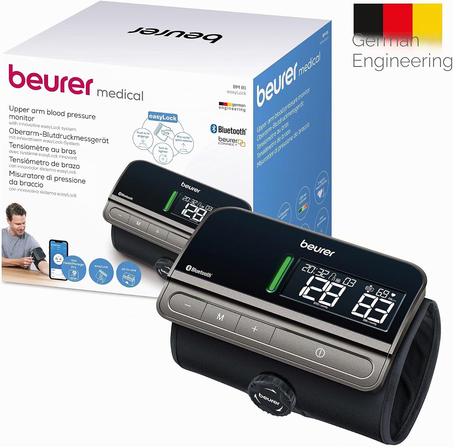 Beurer BM 81 easyLock Oberarm-Blutdruckmessgerät Schwarz