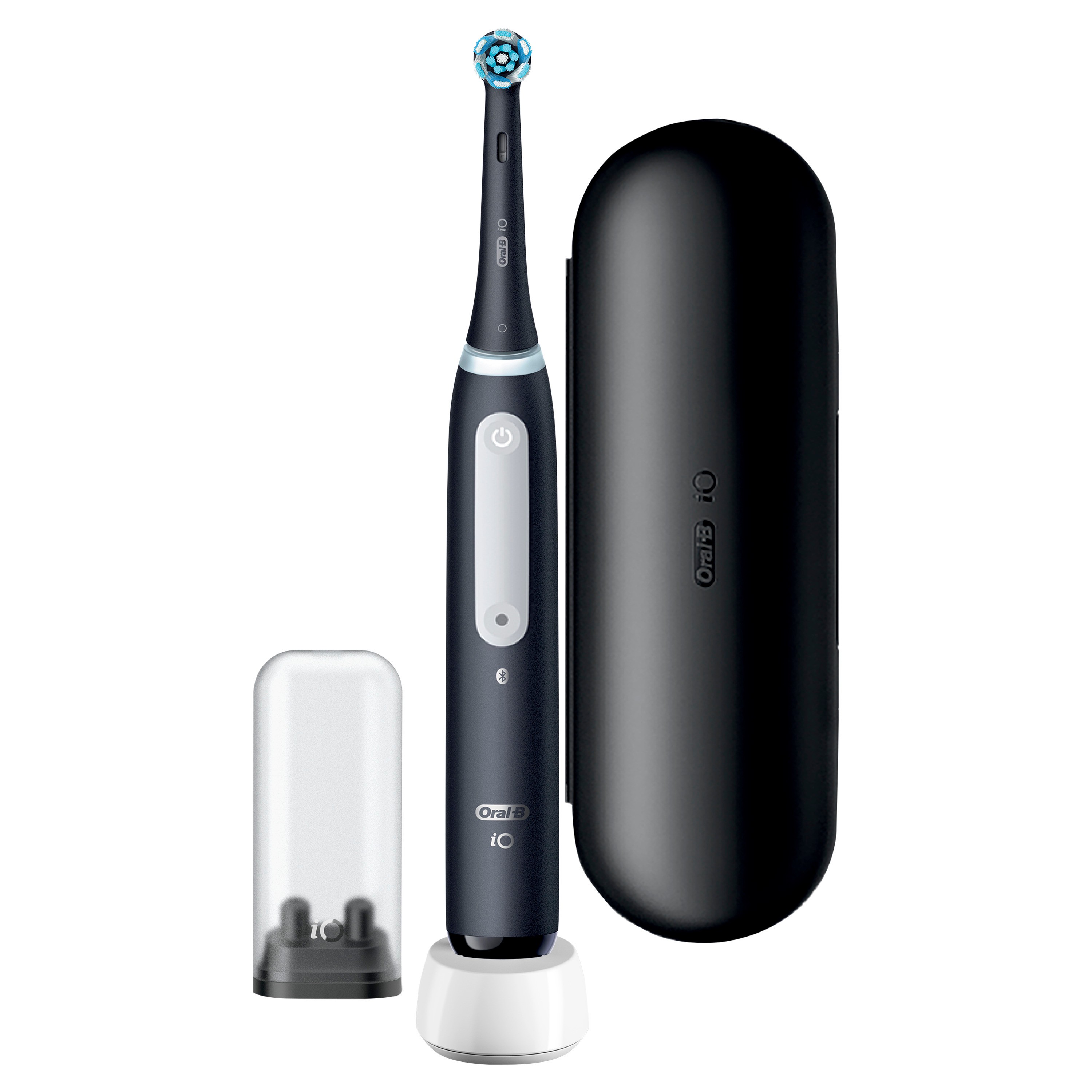 Oral-B iO Series 4, elektrische Zahnbürste mit Magnet-Technologie, 4 Putzmodi, Reiseetui, Matt Black
