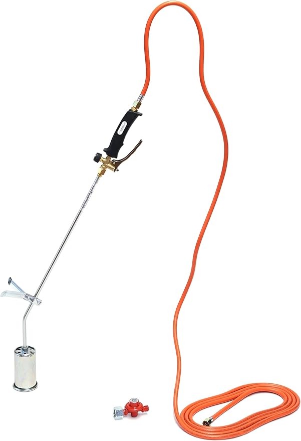 ROTHENBERGER Industrial Anwärmbrenner | Gasbrenner | Abflammgerät | Unkraut Vernichter | Bitumenbahnen schweißen | Folien Verschweißen RoMaxi Eco inkl. 5m Propan Gas Schlauch | 4bar regler 1500000930
