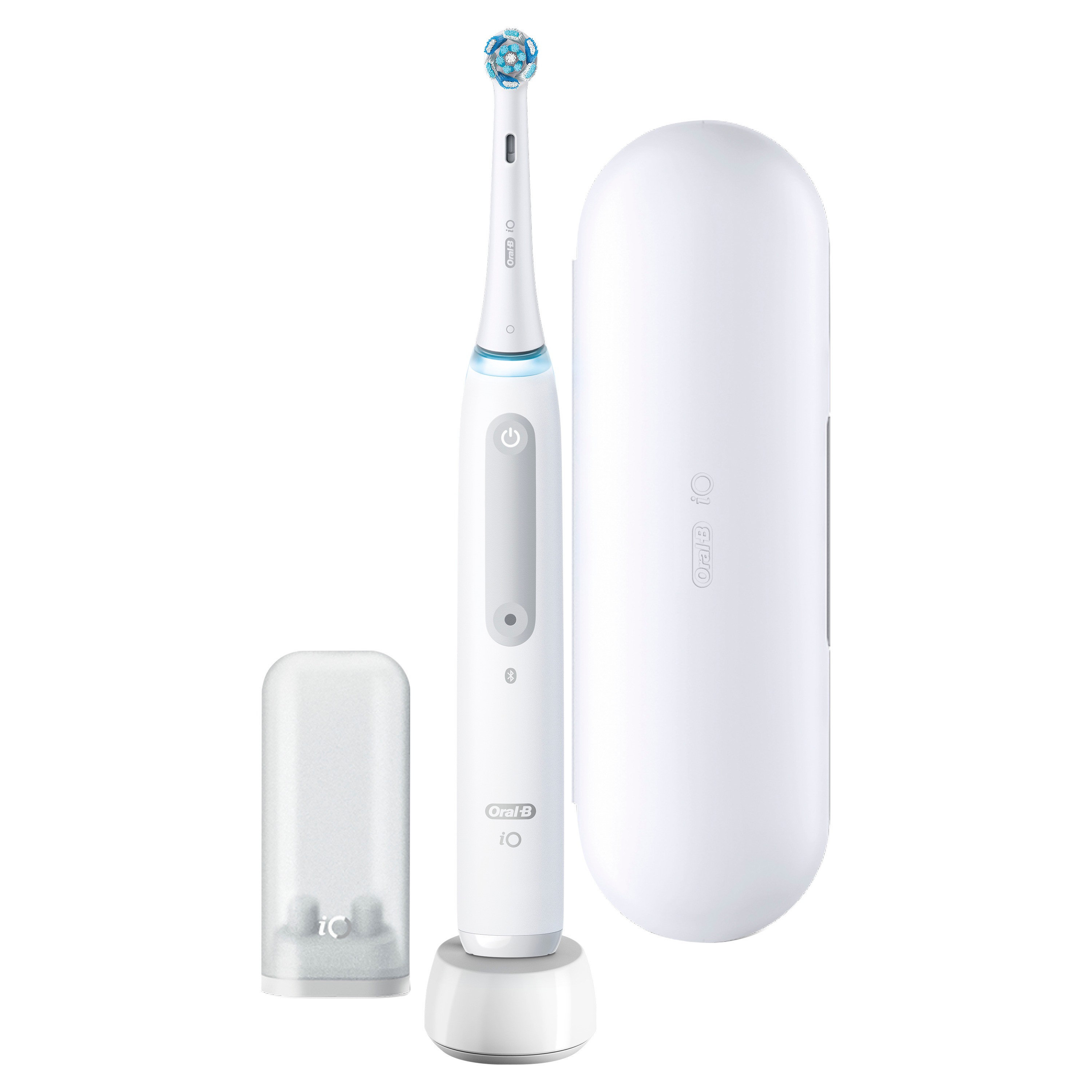 Oral-B iO Series 4, elektrische Zahnbürste mit Magnet-Technologie, 4 Putzmodi, Reiseetui, Quite White