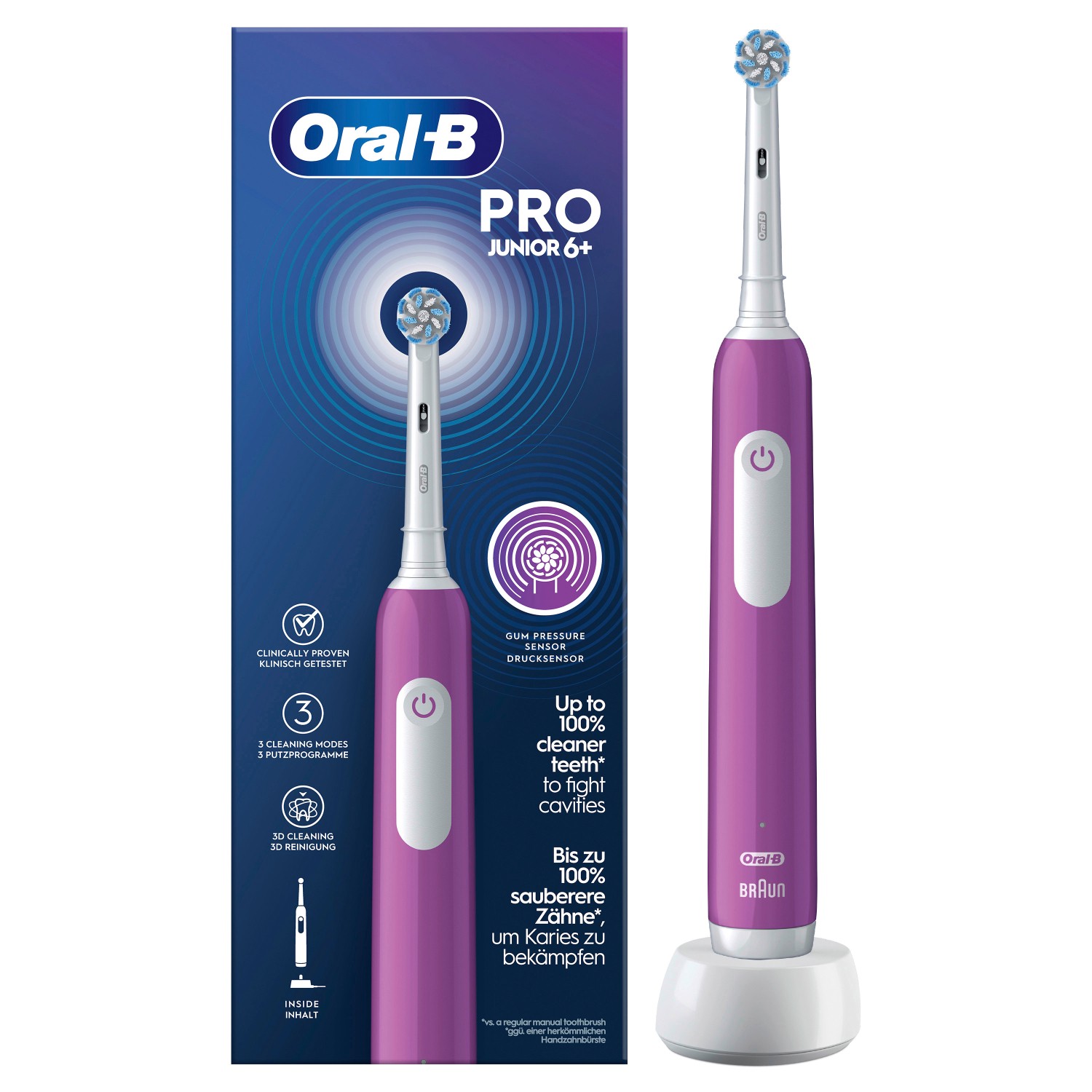 Oral-B Pro Junior 6+ Elektrische Kinderzahnbürste lila